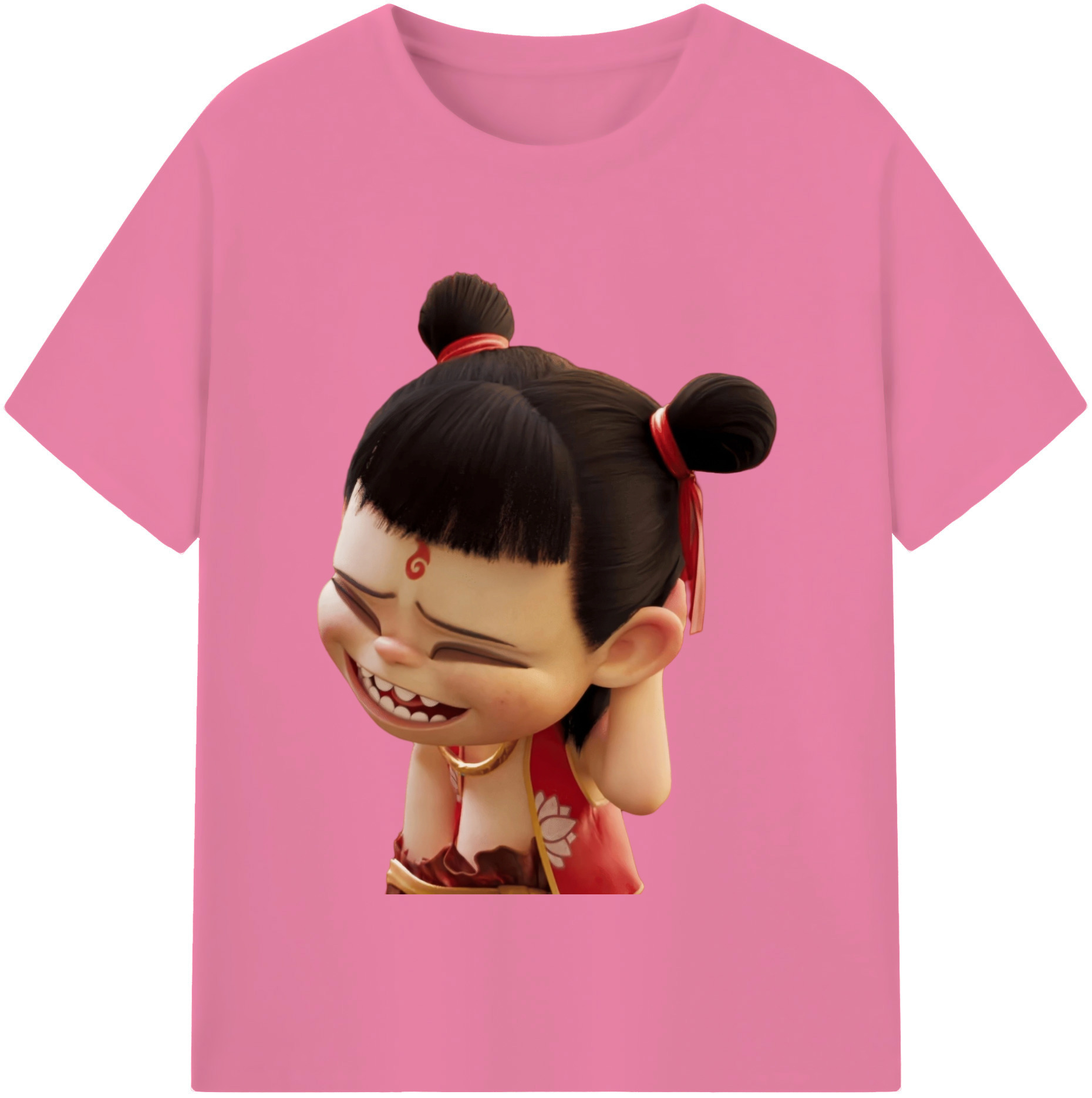 （画像用） Ne Zha 2 ナタ 魔童の大暴れ 綿100％半袖Tシャツ（フロントプリント）